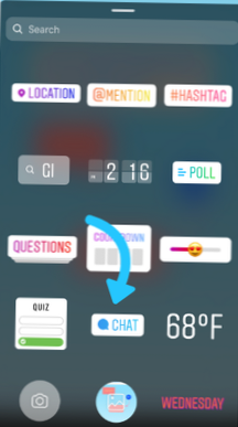 How to use the Instagram Chat sticker