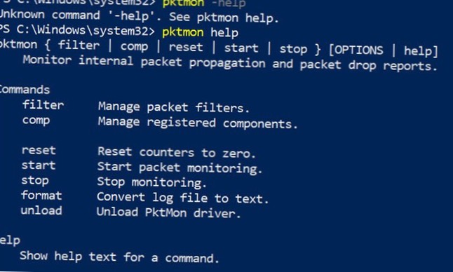 Cómo utilizar el Pktmon.exe herramienta de rastreo de red en Windows 10