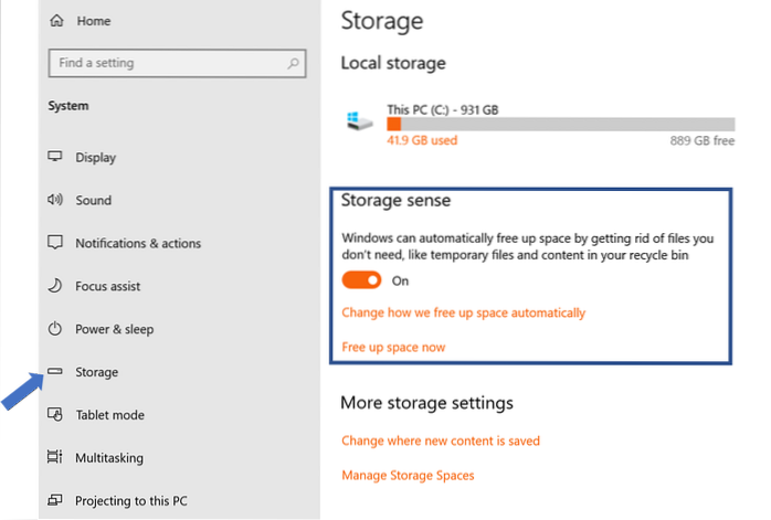Sådan bruges Windows 10 Storage Sense-funktionen