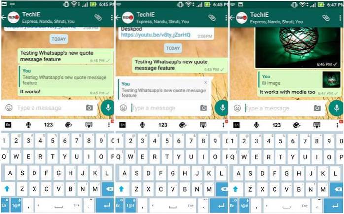 How to use Whatsapp Message Quote Feature