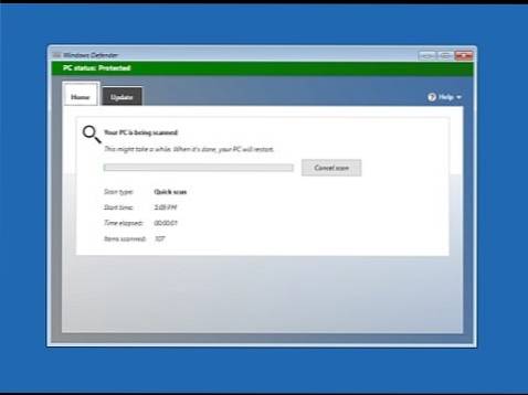 Cum se utilizează scanarea Windows Defender Offline în Windows 10
