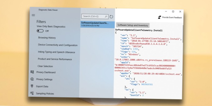 Anzeigen der von Windows 10 gesammelten Diagnoseinformationen