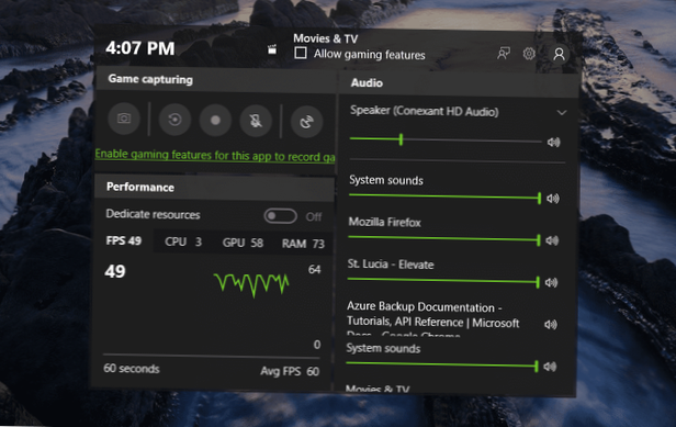 Så här visar du spelprestanda med spelfältet i Windows 10
