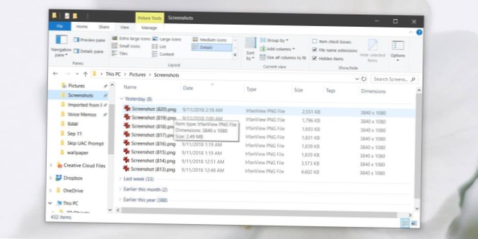 Anzeigen von Bildabmessungen im Datei-Explorer unter Windows 10