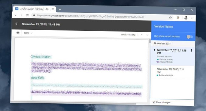 Sådan får du vist nyere filversioner på Google Docs