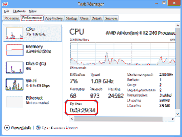 Cum să vizualizați durata de funcționare a sistemului în Windows 10