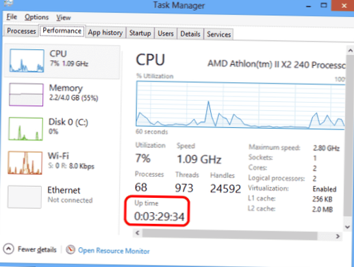 Jak wyświetlić czas działania systemu Windows 10