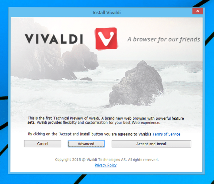 Installing Vivaldi Browser In Windows