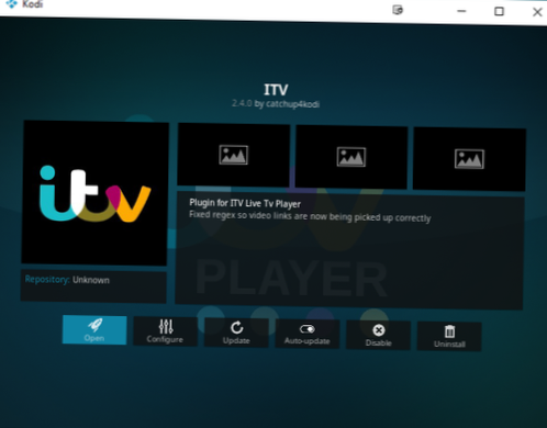 Doplněk iTV Player Kodi - Jak nainstalovat iTV Player a prohlídku s průvodcem