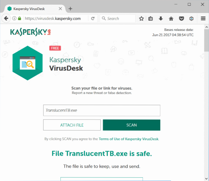Kaspersky VirusDesk Scan Files Online Using Kaspersky