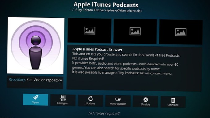Poslechněte si Podcasty na Kodi pomocí doplňku Apple iTunes Podcasts