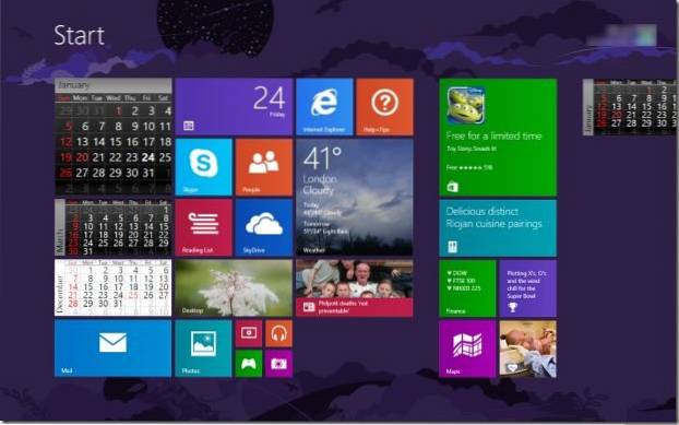 Live Calendar Tile App tilføjer Live Calendar til startskærmen i Windows 8/8.1