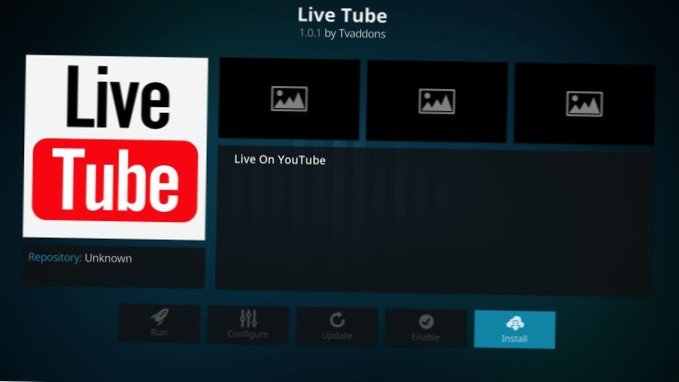 Revisión del complemento Live Tube Kodi y guía de instalación