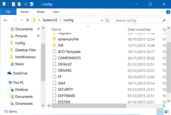Speicherort der Registrierungsdateien in Windows 7/8/10