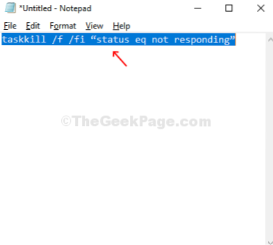 Make a shortcut to Kill Not Responding Programs instantly using Taskkill.bat