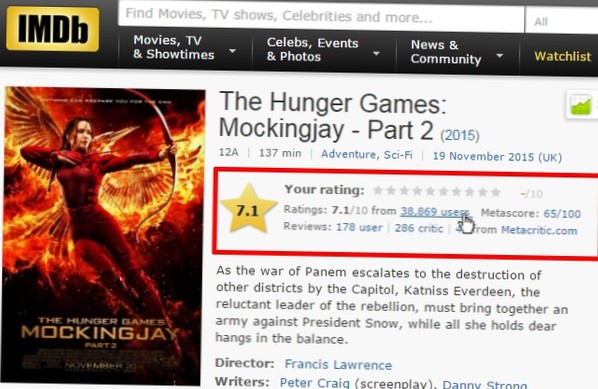 Maak IMDb-beoordelingen zinvoller door de demografische gegevens van de kiezer te bekijken