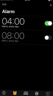 Få iPhone-alarmer til at læse højt vejr, batteri, tid
