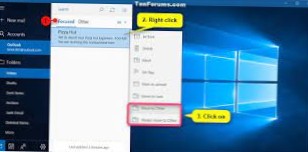 Přesuňte zprávu do cílové složky Doručená pošta v systému Windows 10