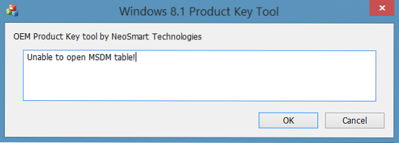 NeoSmart OEM Product Key Tool Recover Windows 10 Product Key From BIOS/EFI