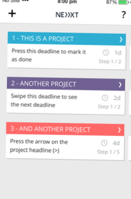 Próximo prazo final Um aplicativo de tarefas para projetos que se concentram em datas de vencimento [iOS]