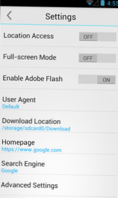 Ora il browser offre un'esperienza di navigazione Web pulita e minima su Android con supporto Flash