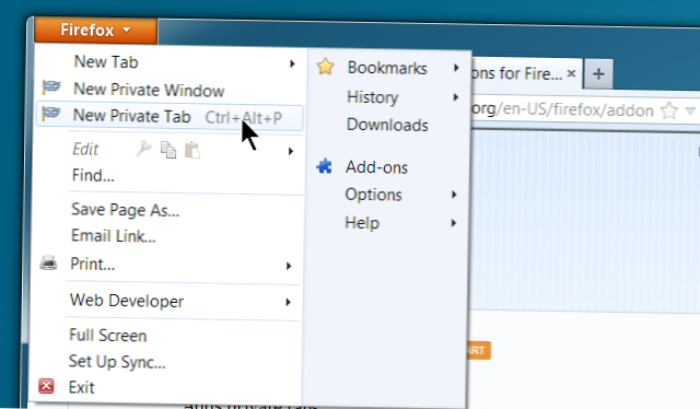 Open A Private Tab Within A Normal Browsing Window In Firefox