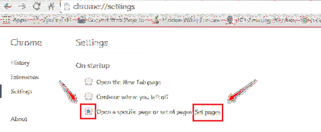 Deschideți site-uri web specifice la pornirea Chrome / Mozilla / Edge