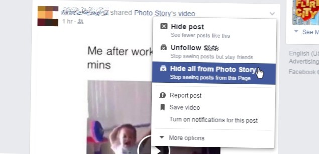 Ascundeți permanent mesajele din pagina de Facebook pe care prietenii dvs. le distribuie