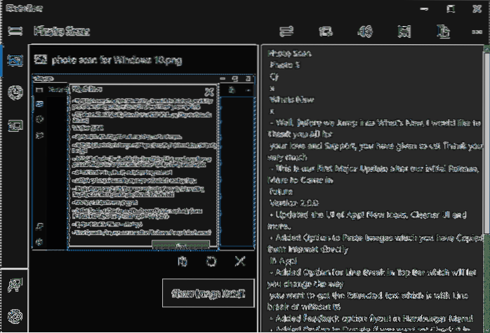 Aplicativo Photo Scan para Windows 10 Extraia texto de imagens