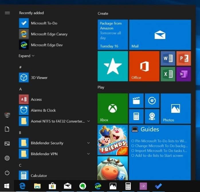 Pin Microsoft To-Do Lists To The Start Menu In Windows 10