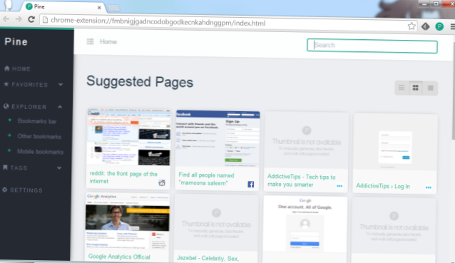 Pine ist ein wunderschöner Lesezeichen-Manager, der vollständig in Ihrem Browser gespeichert ist [Chrome]