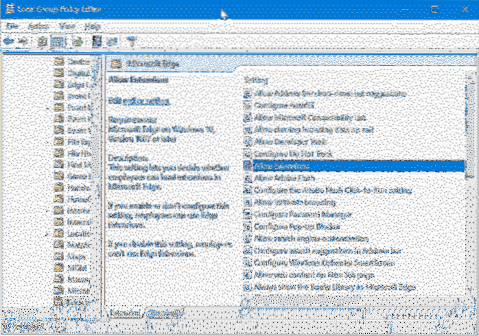 Prevent Installing Extensions In Edge In Windows 10