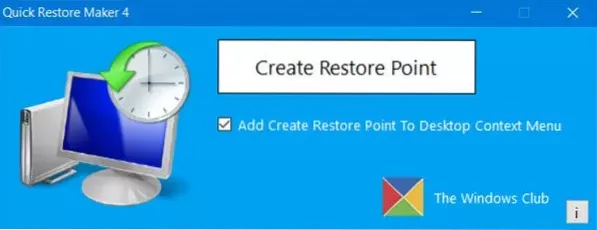 Crie rapidamente um ponto de restauração no Windows 7 usando o Quick Restore Maker