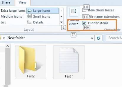 Quickly Hide Files And Folders In Windows 8 With Keyboard Shortcuts