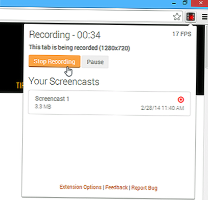Optag en video af den aktuelle fane i Chrome med Screencastify