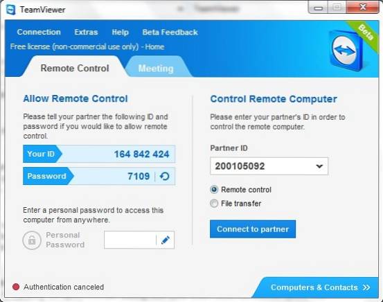 Fjärrutskrift med TeamViewer