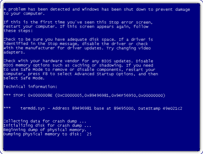 Remotely Crash Windows 7, Vista, XP and Server 2008 with Blue Screen of Death