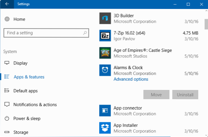 Odebrat integrované aplikace pro Windows 10 bez PowerShellu nebo nástrojů třetích stran