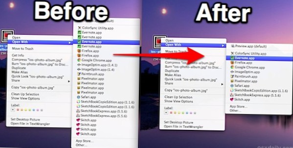 Rimuovi i duplicati dall'opzione Apri con nel menu contestuale del clic destro [OS X]