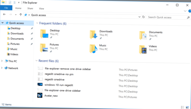 Odeberte OneDrive z postranního panelu v Průzkumníku souborů ve Windows 10