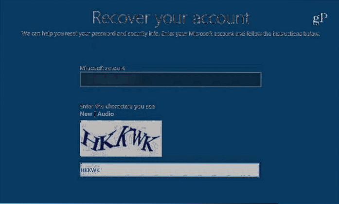 Reset Microsoft Account Password From Windows 10 Login Screen