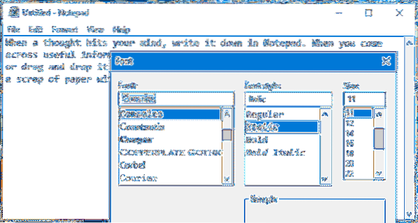 Återställ Windows Notepad till standardteckensnittet eller inställningarna