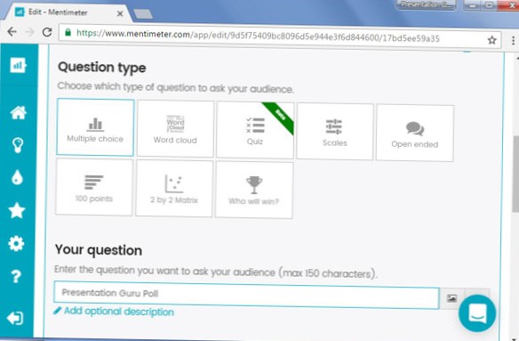 Faça uma votação ao vivo durante uma apresentação