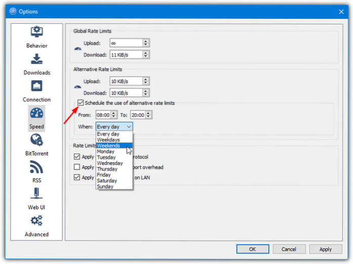 Programați clienții BitTorrent să înceapă și să oprească automat descărcarea
