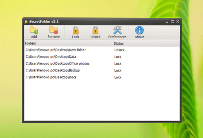 SecretFolder Free Folder Locker pro Windows 10