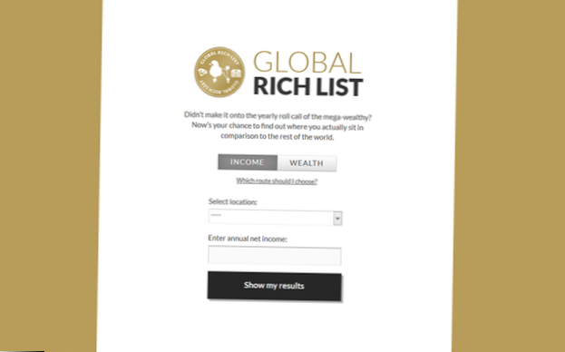 Vedeți unde vă clasați în lume din punct de vedere financiar, cu o listă bogată globală