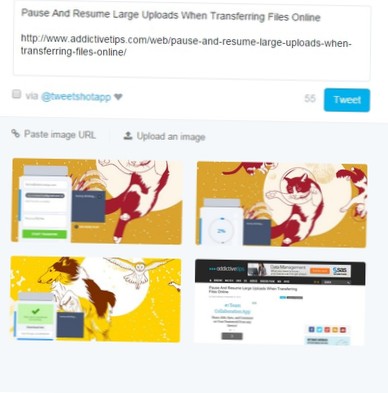 Wählen Sie aus, welches Bild angezeigt werden soll, wenn Sie einen Link twittern