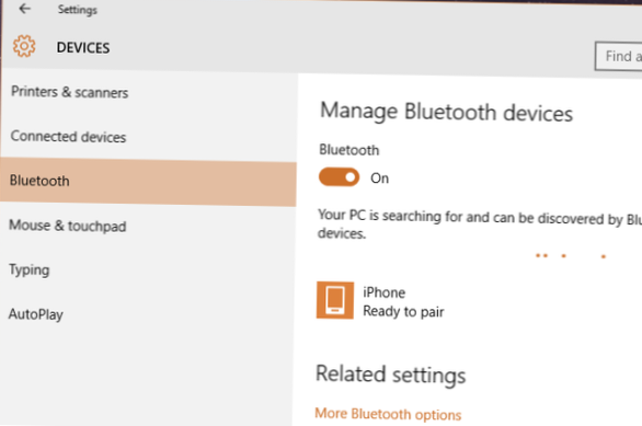 Ställ in Bluetooth-enhetens upptäckbarhet i Windows 10