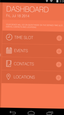 Configure o dispositivo para silenciar ou vibrar com base no horário, local, evento ou contato [Android]