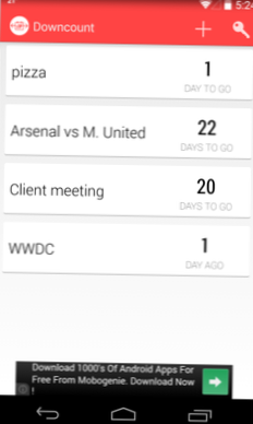 Stel timers in voor elke tijdsduur op elke toekomstige datum met DownCount [Android]